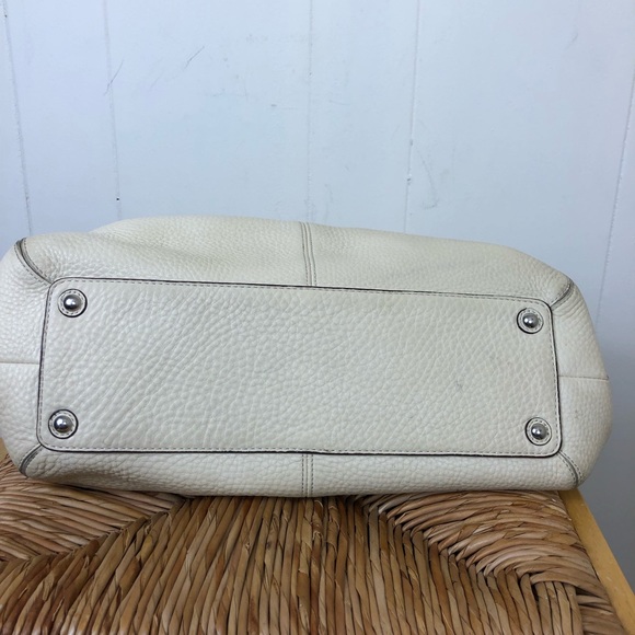 Coach Ivory Pebbled Pleated Leather Shopper Tote - Picture 11 of 11